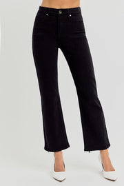 Black Ice TC High Rise Straight Fit Ankle Crop Jeans