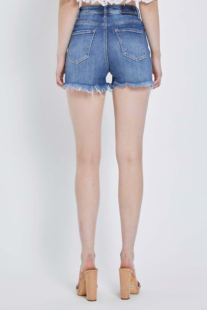 Risen High Rise Folded Waist Shorts