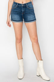 Risen Mid-Rise Turn-Up Cuff Shorts