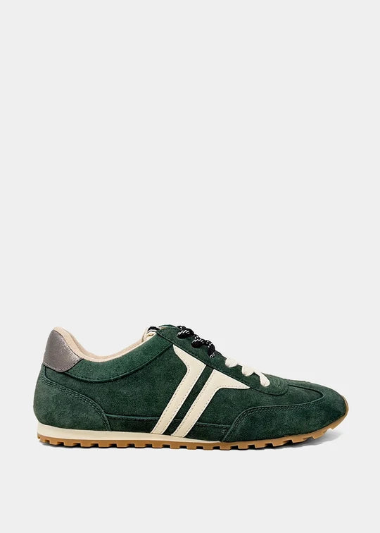 SARAH- Forest Green Suede - Casual Sneaker by Shu Shop
