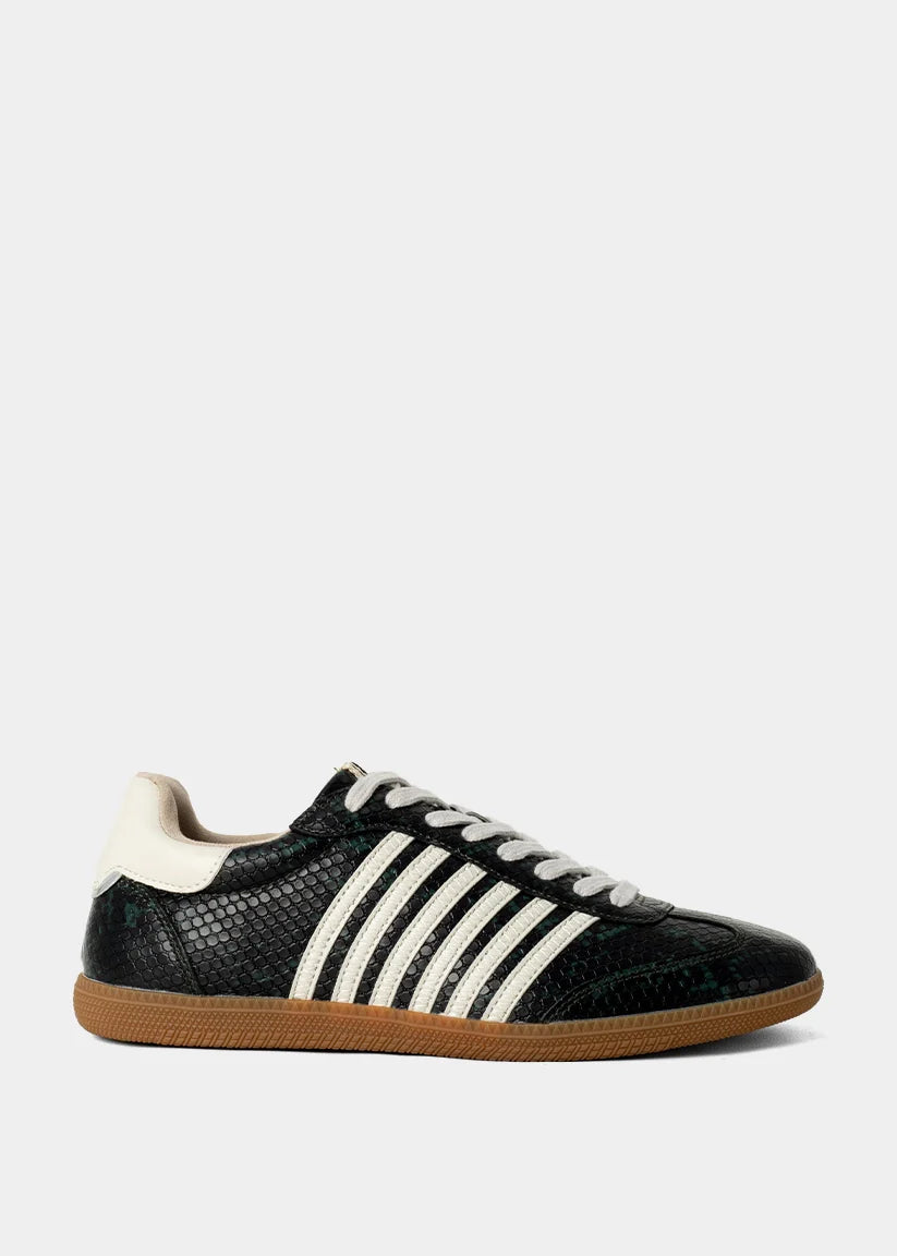 Stevie - Dark Green Snake - Casual Sneaker by Shu Shop