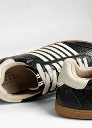 Stevie - Dark Green Snake - Casual Sneaker by Shu Shop
