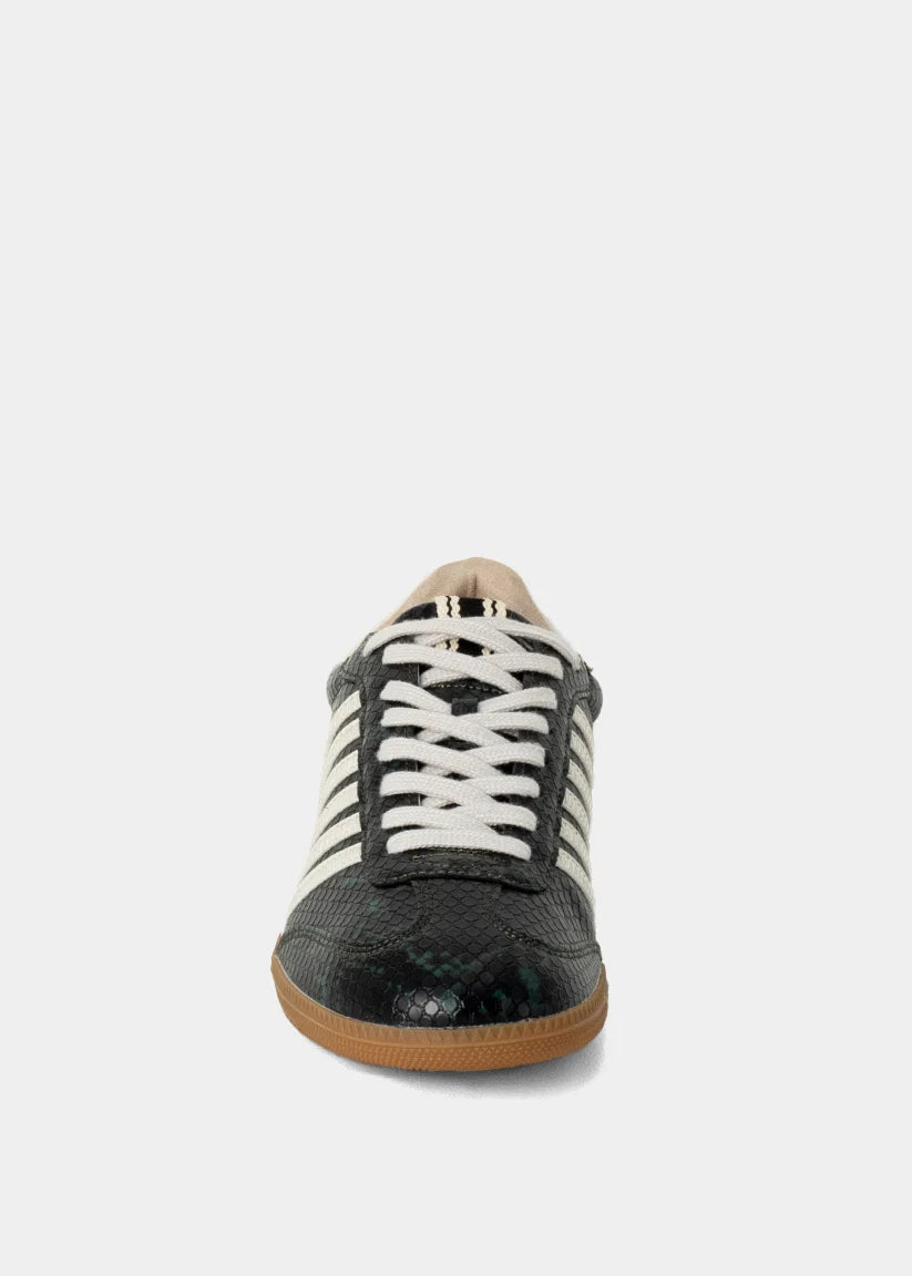 Stevie - Dark Green Snake - Casual Sneaker by Shu Shop