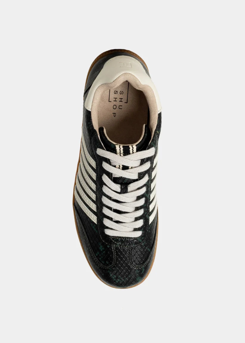 Stevie - Dark Green Snake - Casual Sneaker by Shu Shop