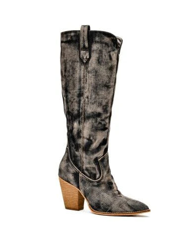 Hey Girl by Corkys "Talk Is Cheap" Washed Denim Tall Boots