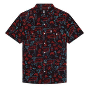 Texas BBQ Nights Pearl Snap Short Sleeve Shirt by Raised By Coyotes