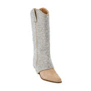 Hey Girl By Corkys WHAT THE CUFF Rhinestone Cuffed Suede Tall Boot