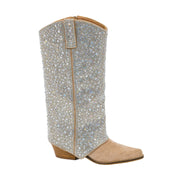Hey Girl By Corkys WHAT THE CUFF Rhinestone Cuffed Suede Tall Boot