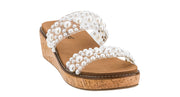 Corkys YES PLEASE Clear with Pearls Wedge Sandal