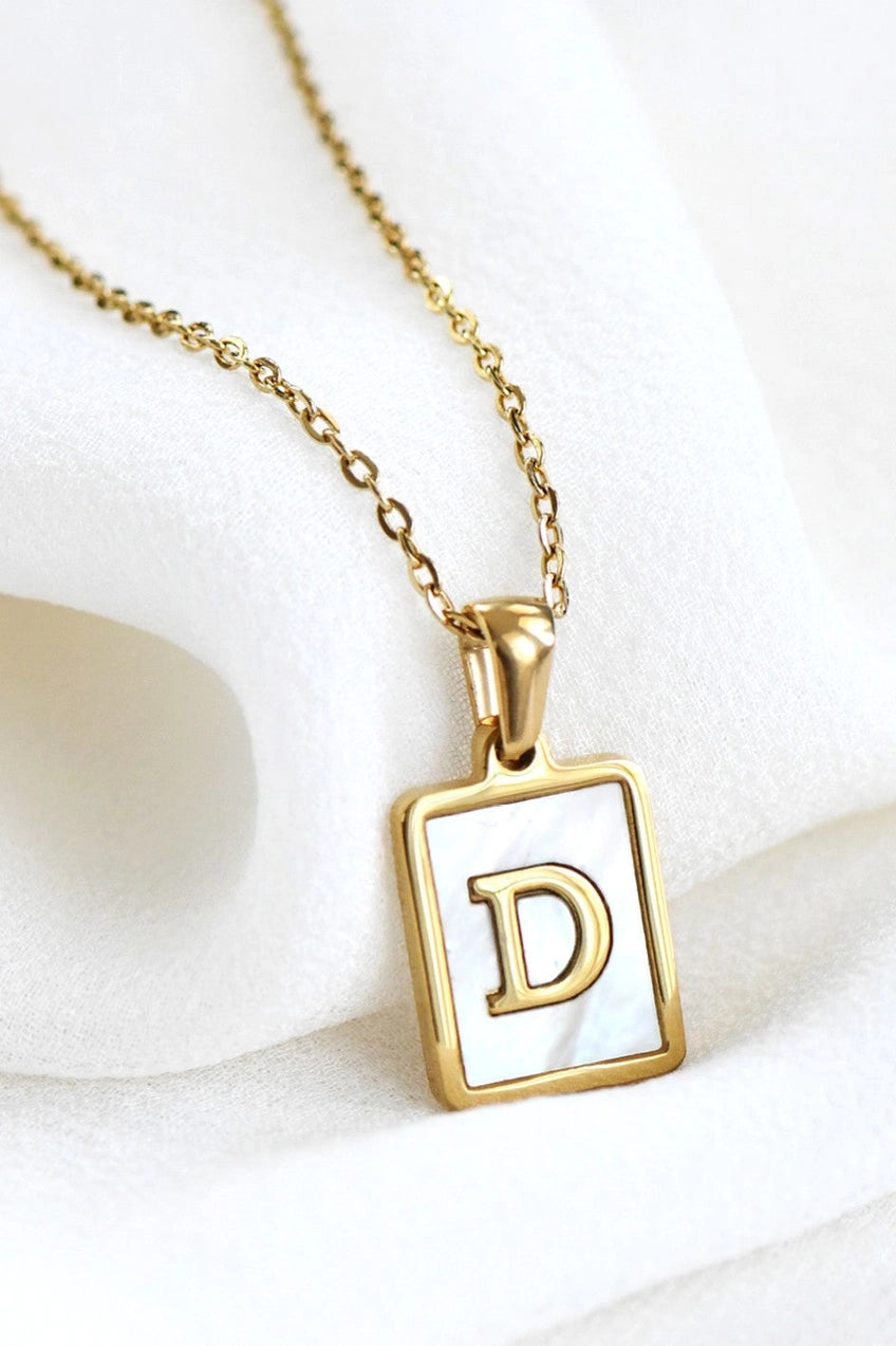 18K Gold Plated Waterproof Pearl Initial Necklace Collection