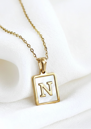 18K Gold Plated Waterproof Pearl Initial Necklace Collection