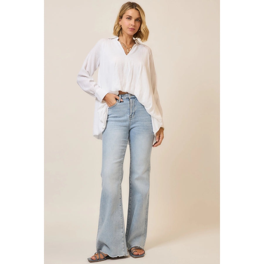 Calla Bubble Hem Hi/Low Blouse