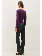 Caterina Boat Neck Long Sleeve Top