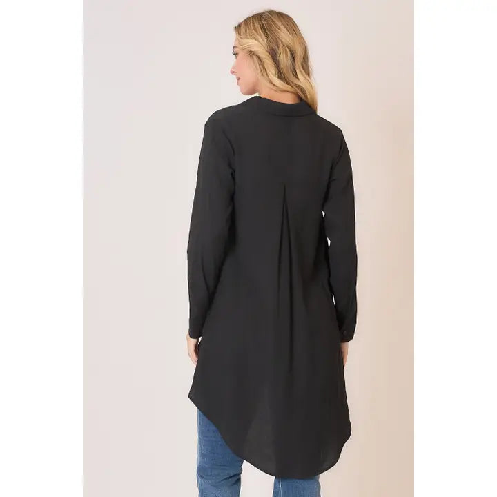Mara V-Neck Dramatic Hi-Low Blouse