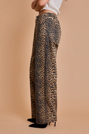 Nala Leopard Print Wide Leg Pants