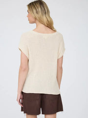 Perry Crew Neck Short Cap Sleeve Sweater