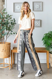 Gretchen Washed Patchwork Twill Pants