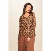 Leopard Spots V-Neckline Sweater