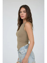 Steel Boat Neckline Stud Trim Knit Top