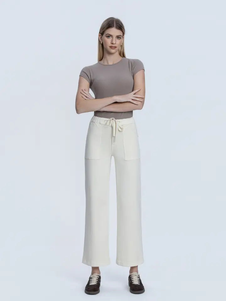 Vanilla Ice High Rise Ecru Baggy Wide Leg Jeans
