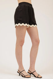 Elena Contrast Wavy Hem Sleeveless Top and Short Set