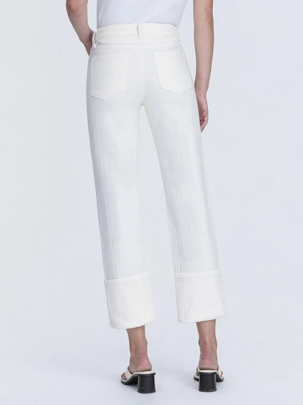 Vanilli High Rise Cuffed Straight Ankle Crop Pants
