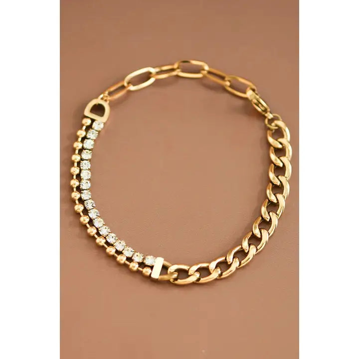 18K Gold Plated Waterproof Stainless Steel Chain Link Charm Bracelet Collection