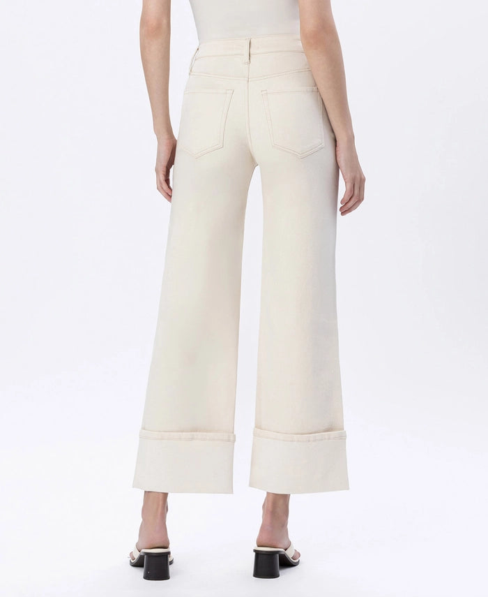 Stetson II Super High Rise Wide Leg Cuffed Denim Jeans