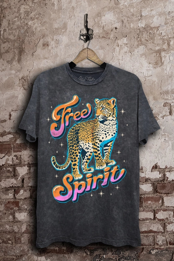 Free Spirit Leopard Graphic Tee