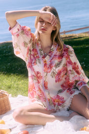 Bellissima Floral Printed Ruffle Top