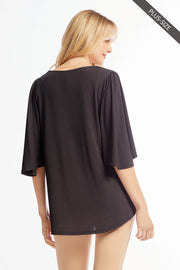 Cali Flutter Sleeve Solid Top