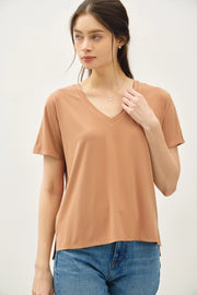 Alena Classic V-Neck Short Sleeve Modal Tee