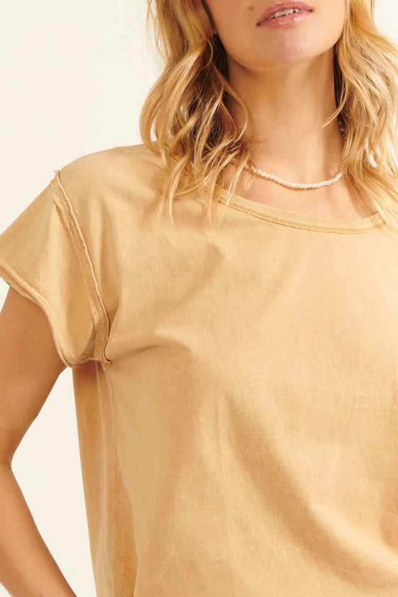 Vintage Basics Solid Color Mineral Washed Tee