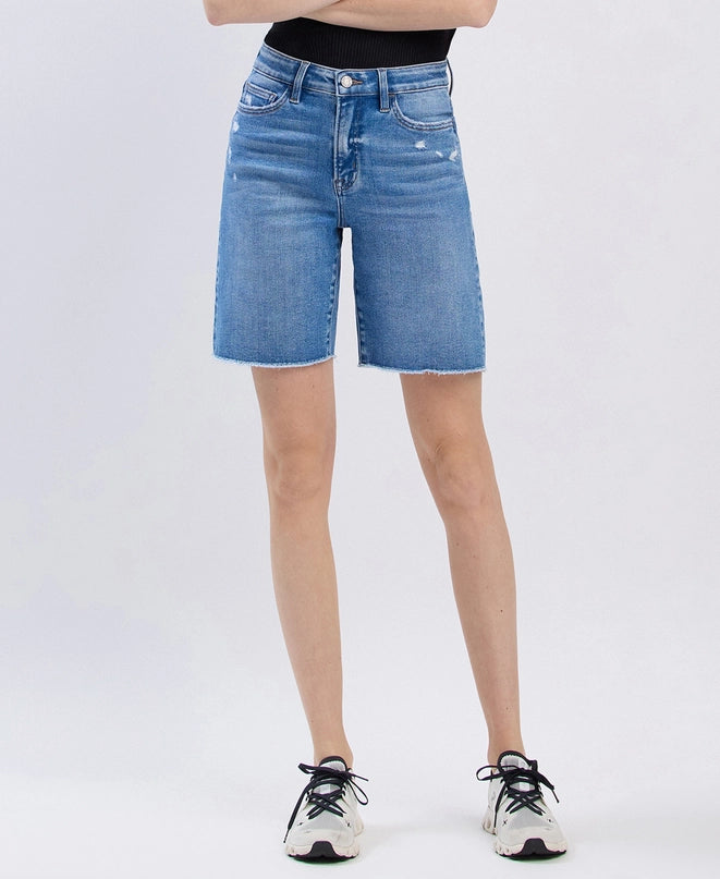 Vervet High Rise Bermuda Denim Shorts