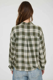 Ollie Long Sleeve Button Down Cropped Woven Shirt