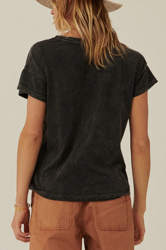 AC/DC Studded Logo Vintage Wash Graphic Tee