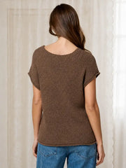 Perry Crew Neck Short Cap Sleeve Sweater