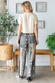 Gretchen Washed Patchwork Twill Pants