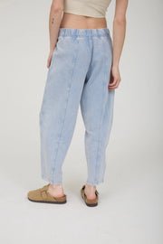 Kodi Mineral Washed Elastic Waist Barrel Jogger Pants