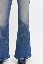 Wild West Mid Rise Western Stitch Super Flare Jeans