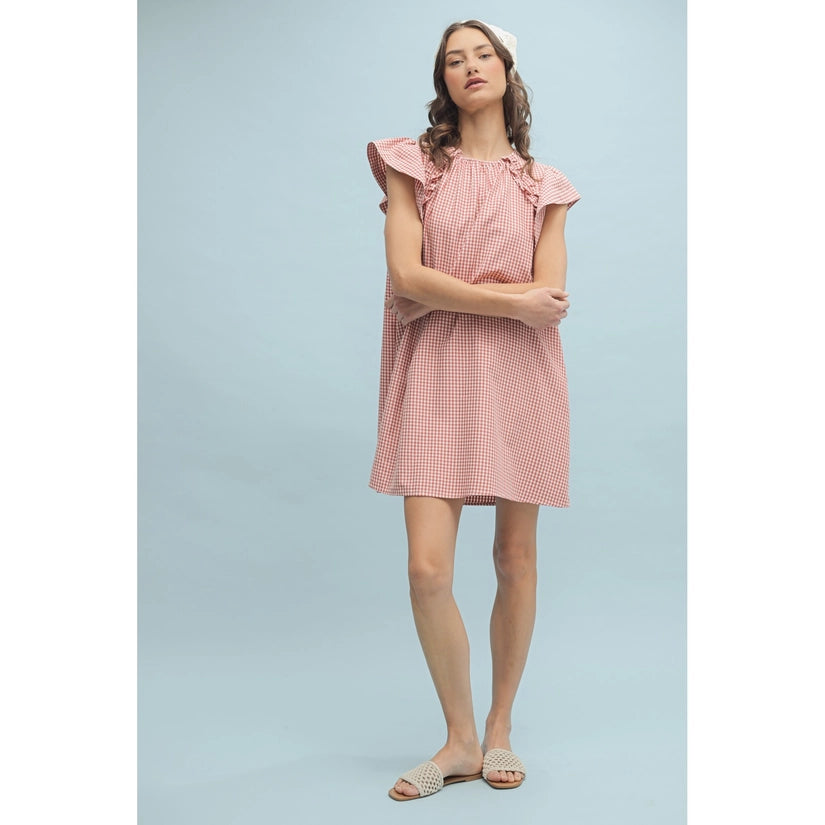 Gidget Gingham Ruffle Mini Dress