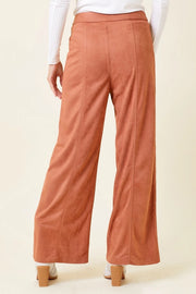 Genevieve High Rise Straight Leg Suede Pant