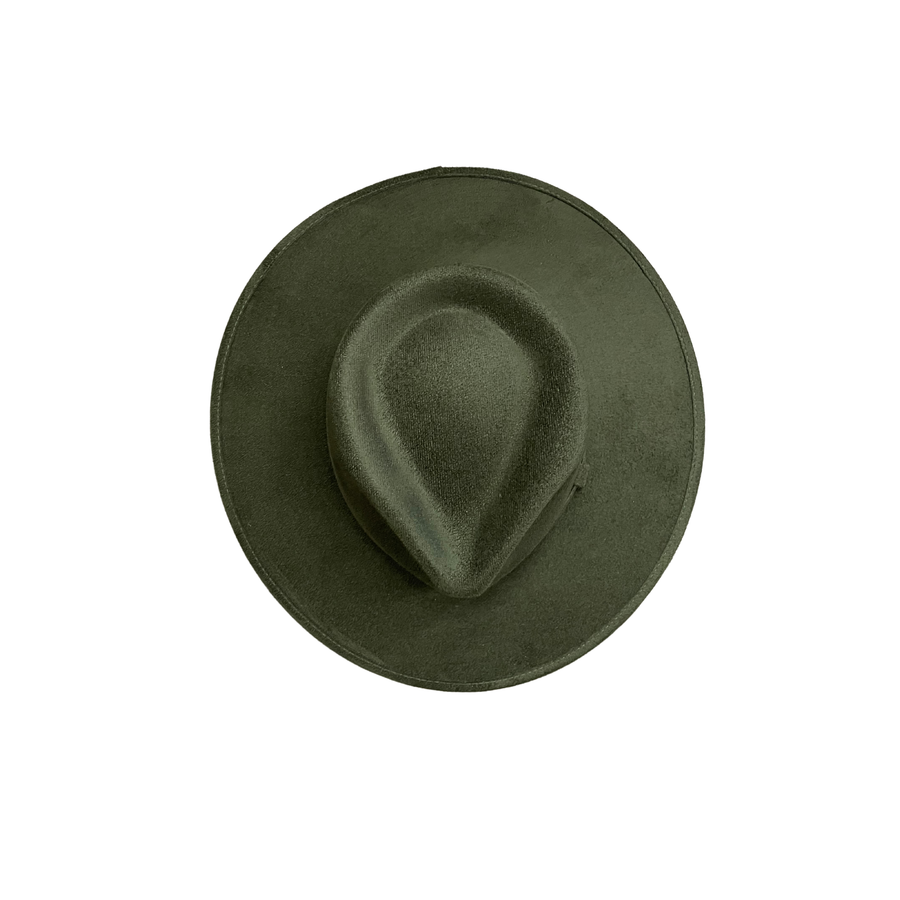 Vegan Suede Tear Drop Hat: Dark Chocolate