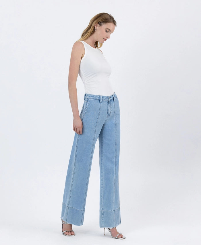Falcon High Rise Trouser Wide Hem Jeans