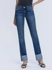 Sting Mid Rise Cuffed Slim Straight Jeans