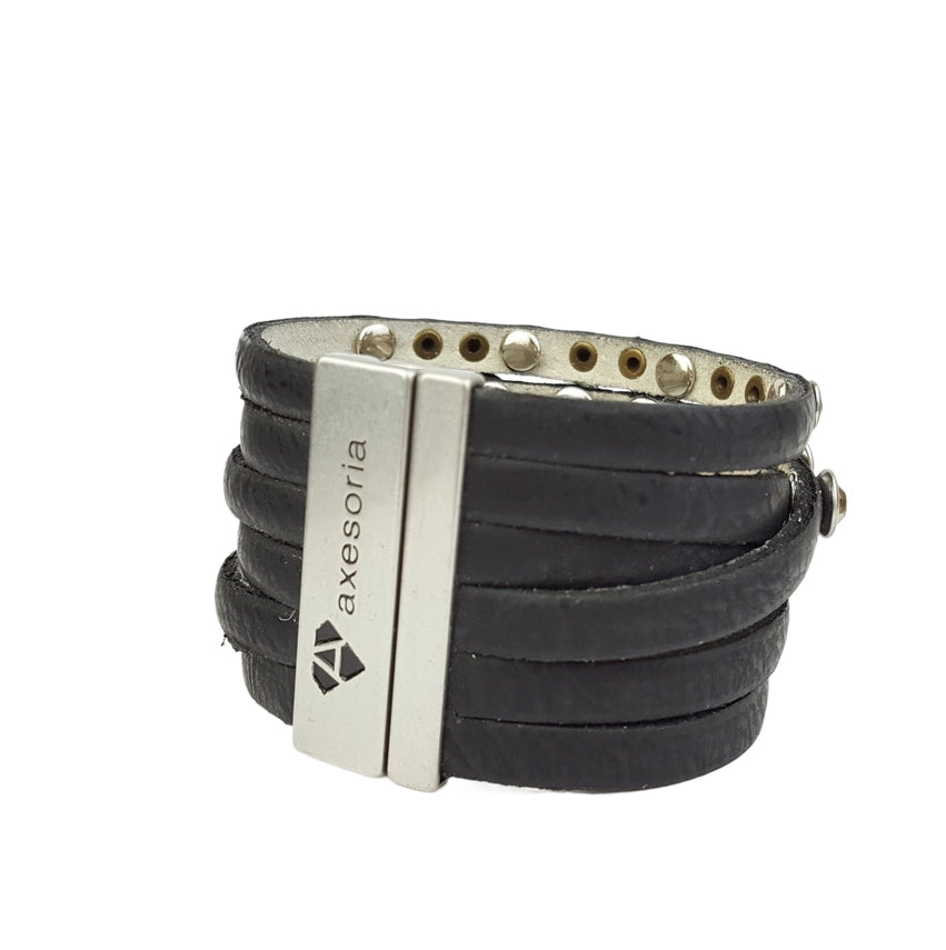 Keep Calm and Carry On Multi Strand Leather Cuff Bracelet