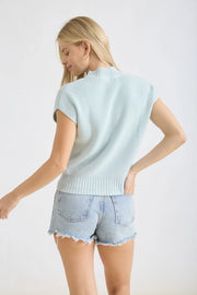 Tricia Mock Neck Short Sleeve Sweater Top