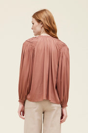 Cybil Pleated Yoke Blouse Top