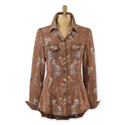 Longfellow Sandwash Floral Button Front Blouse