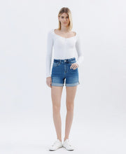 Vervet Super High Rise Rolled Cuff Denim Shorts